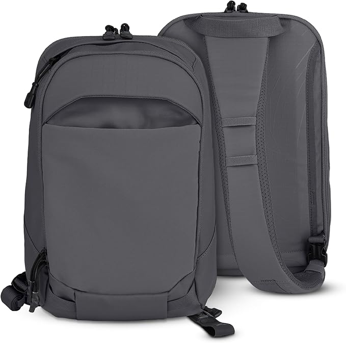 Vertx Urban Ghost Tactical Sling Bag (10L) – Durable Ripstop CCW Carry Pack with Rapid Access Tab Lockable Zippers Spine Grey - One Size