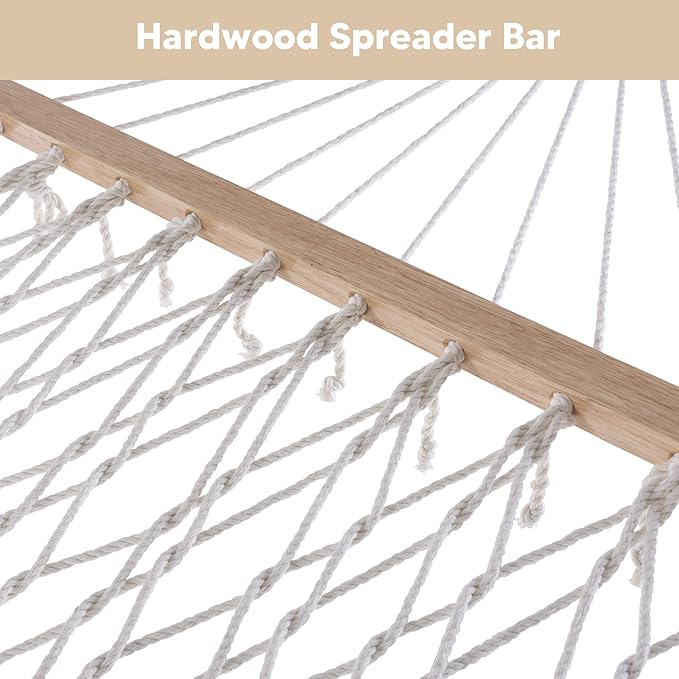 SUNCREAT Hammocks Replacement Hammock for Stand 475 lbs Capacity Two Person Backyard Hammock with Pad for Outside Beige