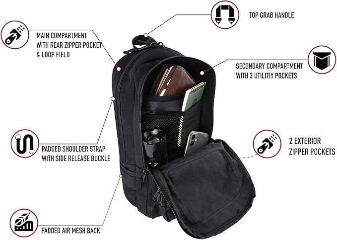 Rothco Tactical Traveler Crossbody Bag – Rugged Outdoor Travel Backpack for EDC Gear