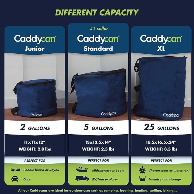 Portable Trash Can for Boating | Tough and Durable Storage Bag for Use with Kayaking Camping Hiking Beach Fishing | Collapsible Multi-Purpose