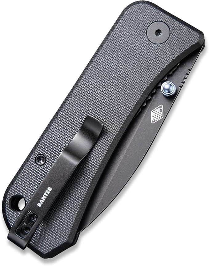 WeKnife Banter Pocket Knife for EDC Ben Petersen Folding Knife with 2.9”S35VN Blade Titanium Thumb Stud Opener 2004B (Black)