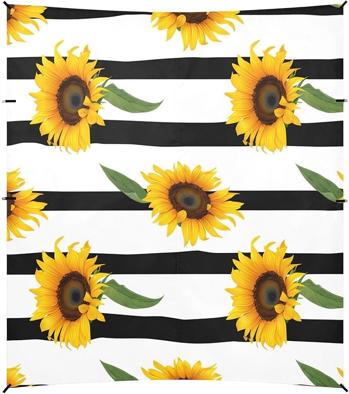 Beach Canopy with Windproof Ropes &amp Sandbags Beach Tent Sun Shade Sun Shelter for Camping Trips Fishing Backyard Fun or Picnics Sunflower