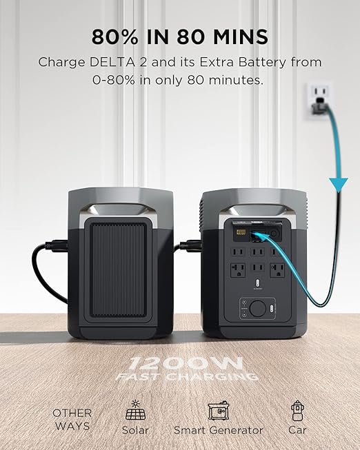 EF ECOFLOW DELTA 2 Smart Extra Battery 1024Wh LiFePO4 Expansion Battery for Power Station DELTA2