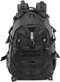 Lawaia Military Tactical Backpack for Men - Large Capacity Night Reflective Strip Ideal for Camping and Work (black)