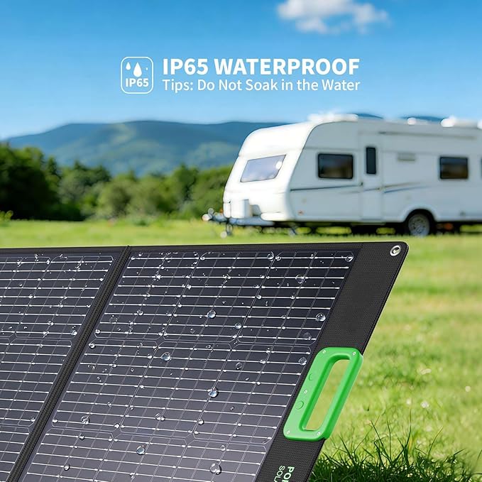 100W Portable Solar Panel for Power Station Generator 20V Foldable Solar Cell Solar Charger with High-Efficiency Battery Charger for Outdoor Camping Van RV Trip