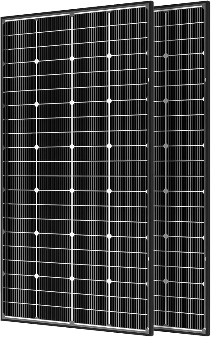 JJN Bifacial 400 Watt Solar Panel 16BB N-Type 2 Pcs 200W 12V 25% High Efficiency 400W Solar Panels Monocrystalline Solar Module for RV Home Farm Trailer Camper Marine Off-Grid Solar System