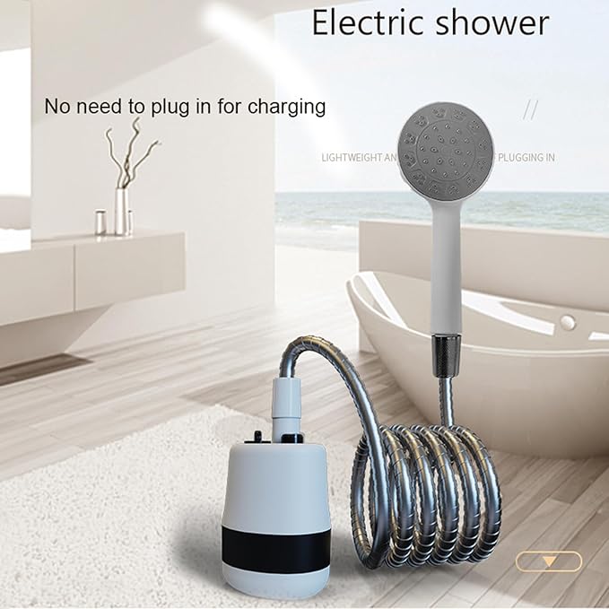 Camping Gear Portable Outdoor Shower Rechargeable Camping Shower Handheld Electric Shower for Camping Hiking Traveling