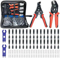 60PCS Solar Connector Crimping Tool Kit for Connecting Solar Panel Cable Wire with 30 Pairs MC4 Connectors AWG13-10 Crimper and Stripper2pcs Spanner WrenchSolar Panel Connectors in the bag.