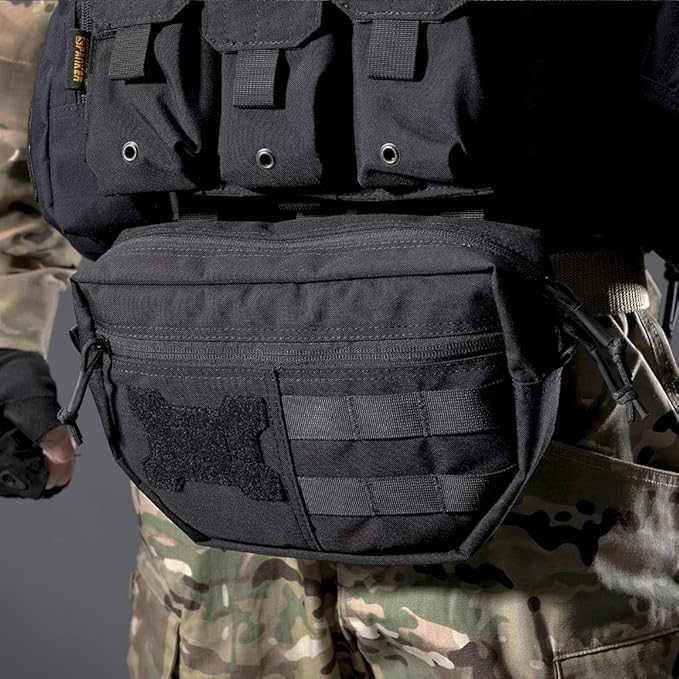 EXCELLENT ELITE SPANKER Tactical Drop Dump Pouch Molle Tool Pouch with Hook &amp Loop Carrying Kit Bag for Tactical Vest Chest Rig