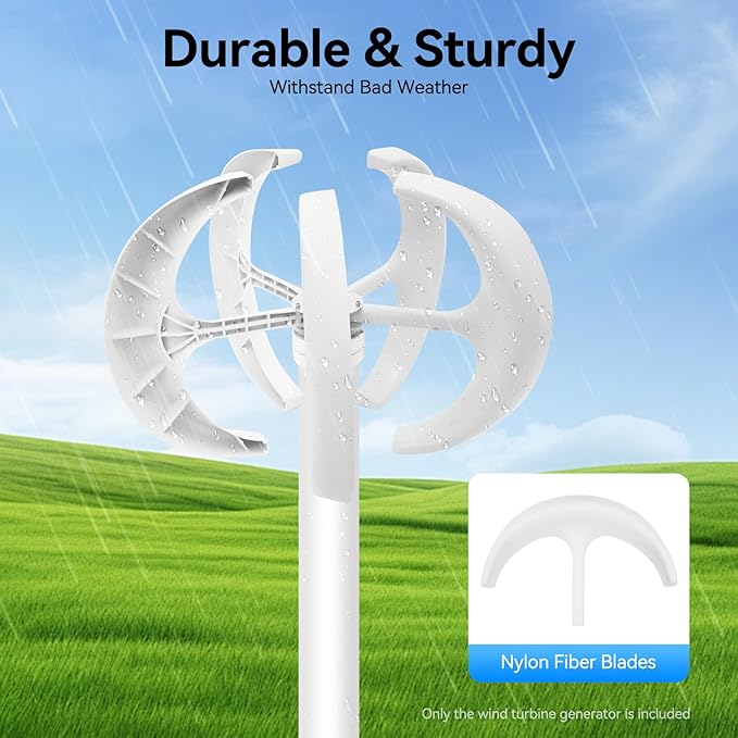 Wind Turbine Generators Kit 12/24V 600W Lantern 5-Blade Vertical Axis Wind Turbine Generator with Axis Controller (24V)