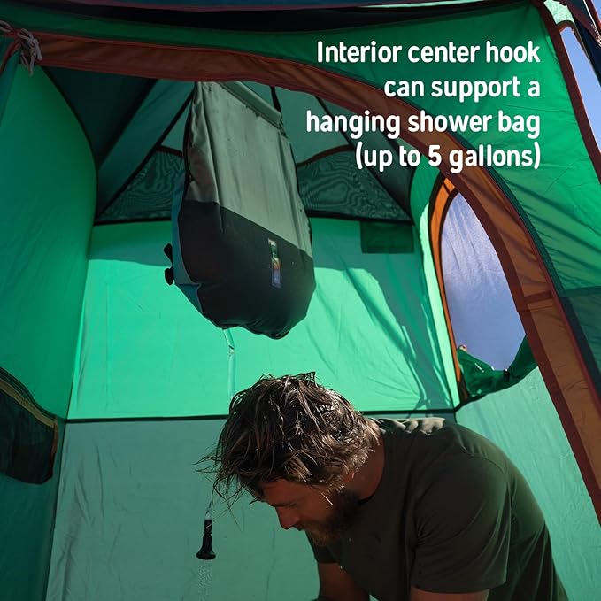 Kelty Discovery H2GO Privacy Shelter Campsite Shower and Changing Shelter Zippered Entry Steel Pole Frame Freestanding