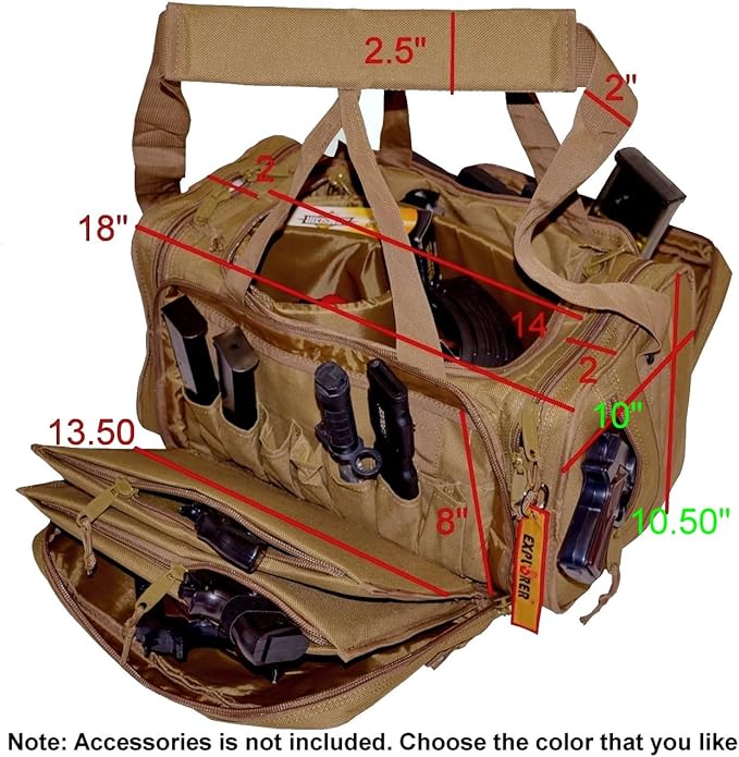 Explorer Large Padded Deluxe Tactical Range Bag Rangemaster Gear Tactical Assault Sling Pack Range Shoulder Camera Bag Modular(Black Camo Color)