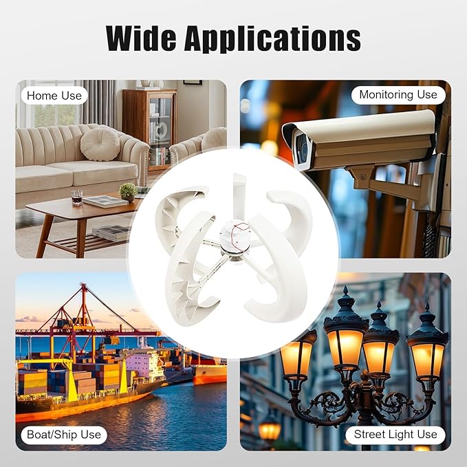 Wind Turbine Generators Kit 12/24V 600W Lantern 5-Blade Vertical Axis Wind Turbine Generator with Axis Controller (12V)