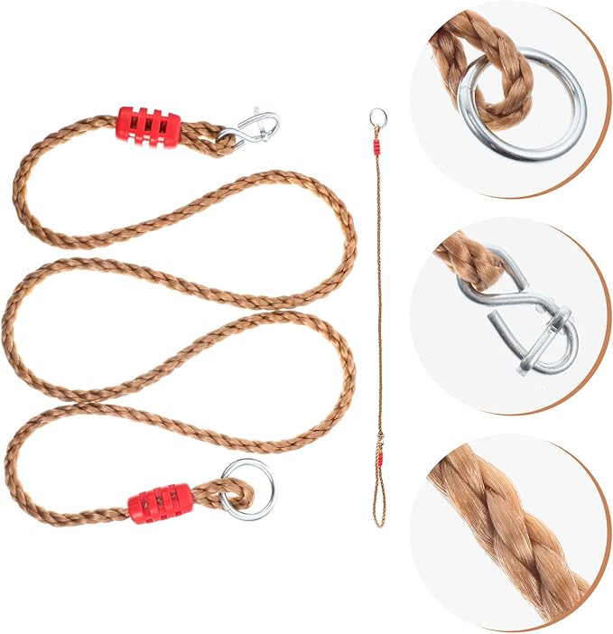 2pcs Adjustable Pe Hammock Tree Swing Straps Rope for Porch Chair Hanging Heavy-Duty Extended Length Swing Nylon Rope Kit for Outdoor Patio Use