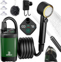 JITUIHOM Portable Camping Shower with 7800mAh Battery - 190 Minutes Runtime Smart LED Display &amp 4 Spray Modes for Outdoor Activities Hiking Traveling and Pet Bathing(7800mAH-Green)