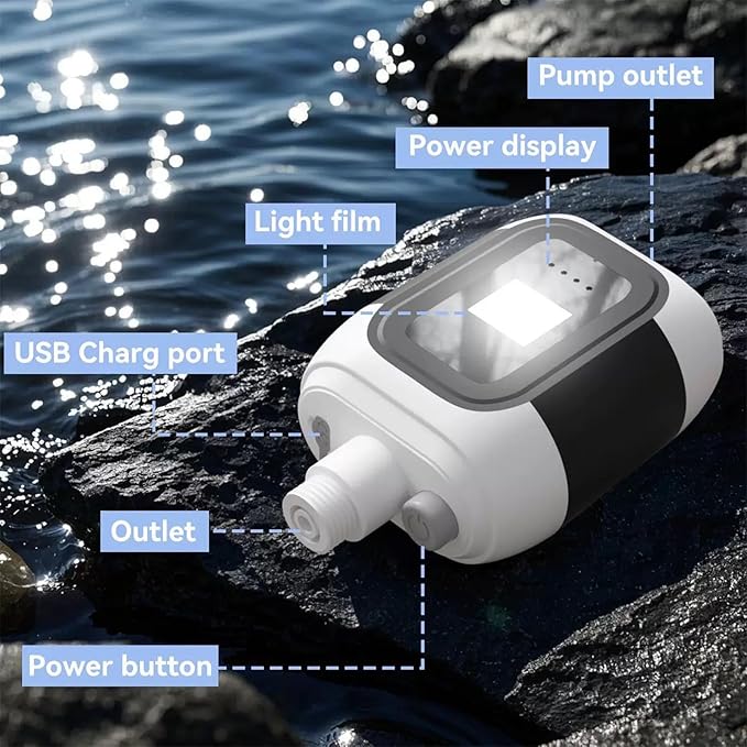Portable Shower Camping Shower System Outdoor Travel Electric USB Rechargeable Handheld Showhead for Camping Hiking Pet Cleaning Watering and Beach Washing