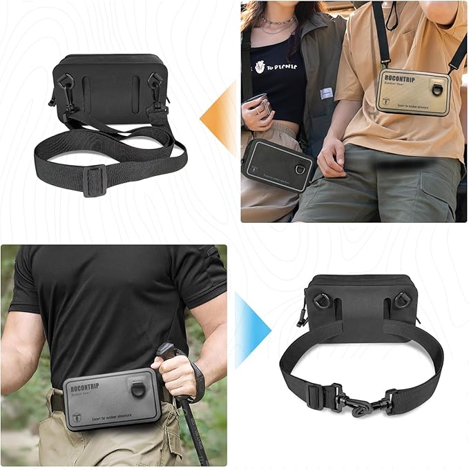 ROCONTRIP 100% Waterproof Dry Bag Dry Waist Pack with Airtight Zipper Adjustable Strap Sling Bag Lightweight Crossbody Dry Bag for Kayaking Snorkelling and Swimming (Khaki)