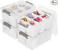 Citylife 17 QT Plastic Storage Bins Clear Storage Box with Lids Multipurpose Stackable Storage Containers for Organizing Tool Craft Crayon 4 Packs