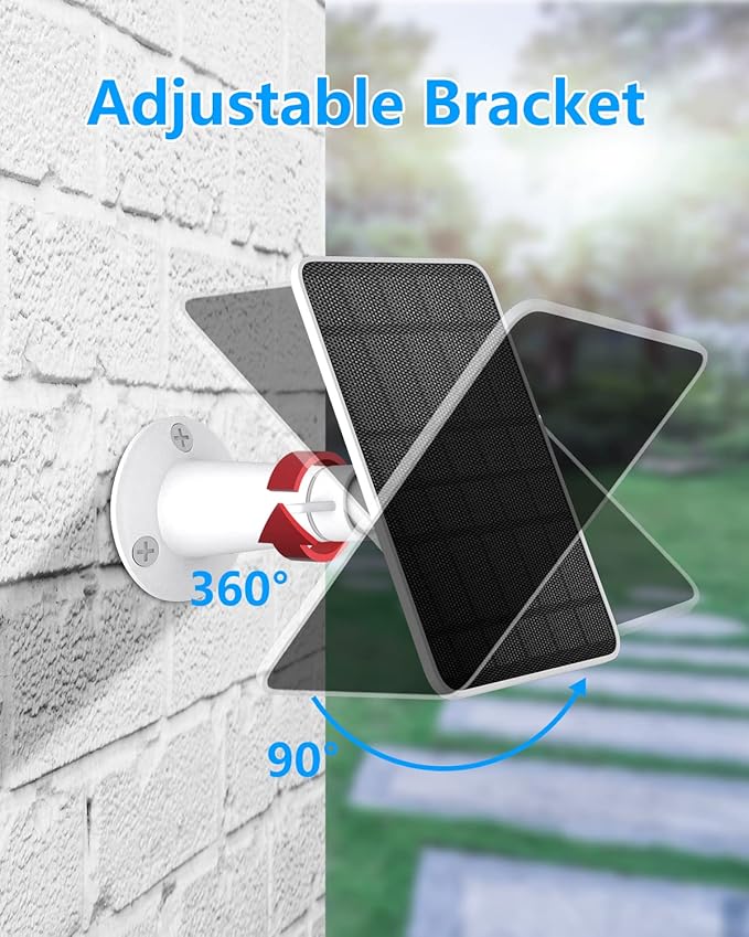 Solar Panel Charger Compatible with Eufycam 3/3C/2C/2C Pro/E40/E20/2/2 Pro/E/L20/L40/Solo/SoloCam Spotlight 5W Solar Panel for Eufy Camera Micro USB &amp USB-C Port 9.8ft Cable P65 Waterproof 4