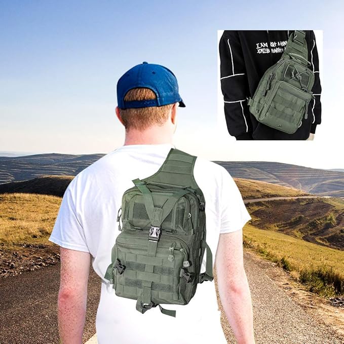 hopopower Tactical Sling Bag Sport Bag Military Rover Shoulder Backpack EDC Assault Range Bag Chest Pack Handbag Waterproof