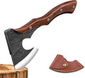 Purple Dragon Camping Hatchet Axe with Sheath - 14 Hand Forged Survival Hatchet for Wood Chopping Splitting &amp Carving Bushcraft Axe for Outdoor &amp Garden Work with Full Tang Wood Handle Men