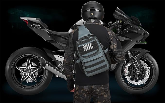 ATBP Tactical Crossbody Bag Holster Shoulder Backpack 6 Elastic Slots Water Bottle Holder Carrier Accessories Pouch 15L