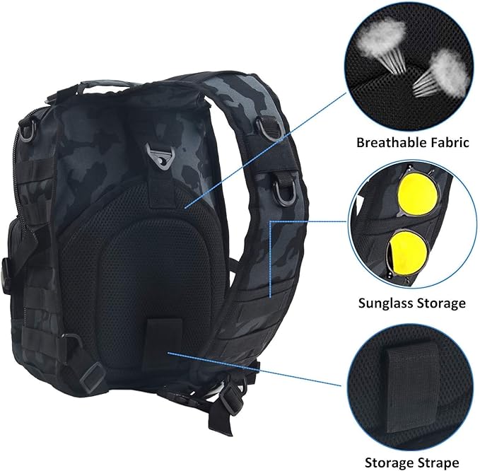 hopopower Tactical Sling Bag Sport Bag Military Rover Shoulder Backpack EDC Assault Range Bag Chest Pack Handbag Waterproof