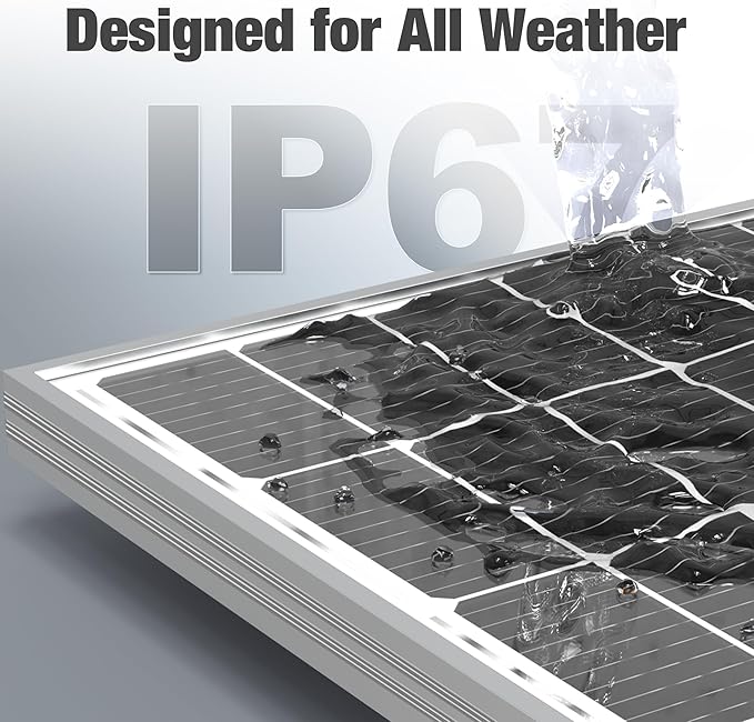 SOLPERK 100 Watt Solar Panel 12 Volt 100W Solar Panel High-Efficiency Monocrystalline Solar Panels for Home RV Camping Marine Rooftop Off-Grid Applications