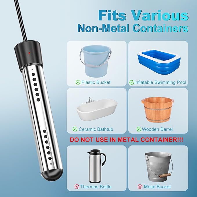 Portable Camping Shower with Heater 6000mAh Rechargeable Portable Shower with 2000W Immersion Heater LED Display Heated Camping Shower for Travel Hiking Car Pet