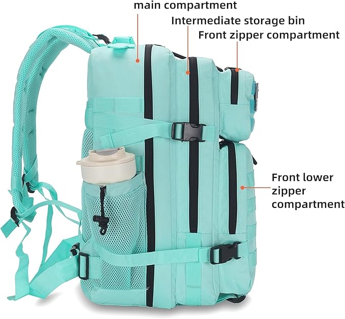 35L Hiking Tactical Backpack for Women Training Gym Fitness Bag Outdoor Camping Backpacks Travel Waterproof (Mint Green)