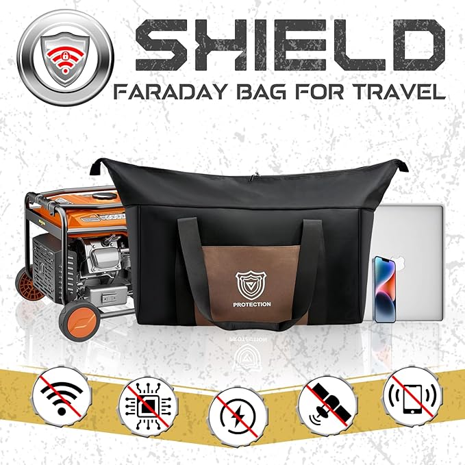 Faraday Duffel Bag Military-Grade RF Shielding for Large Electronics &amp Mobile Devices Travel Protection Signal Isolation Data Privacy