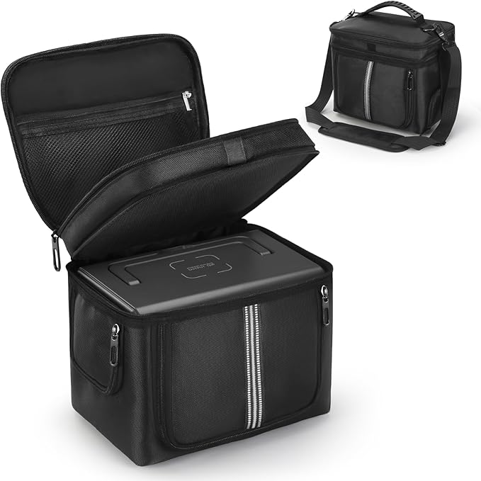 Portable Power Station Carrying Case Compatible with BLUETTI EB3A 268Wh LiFePO4 Power Station Generator Protective Shoulder Bag Storage Cover with Pocket for Camping Charging Accessories