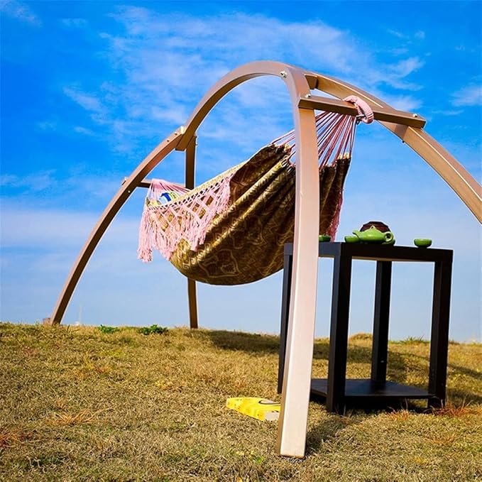 Portable Hammock Portable Outdoor Camping Hammock 2 Person Hanging Chair Lounger Macrame Fringe Swing Bed for Backpacking Beach