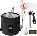 Portable Shower with Heater 2500mAh Rechargeable Portable Camping Shower Pump with Light 5 Gal Foldable Bucket Digital Display for Hiking Travel Pets &amp Car Washing Wartering Plants