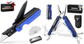 WORKPRO 2-in-1 Folding Knife/Utility Knife - Gifts for Dad &amp 18-in-1 Multi Tool Pliers Blue