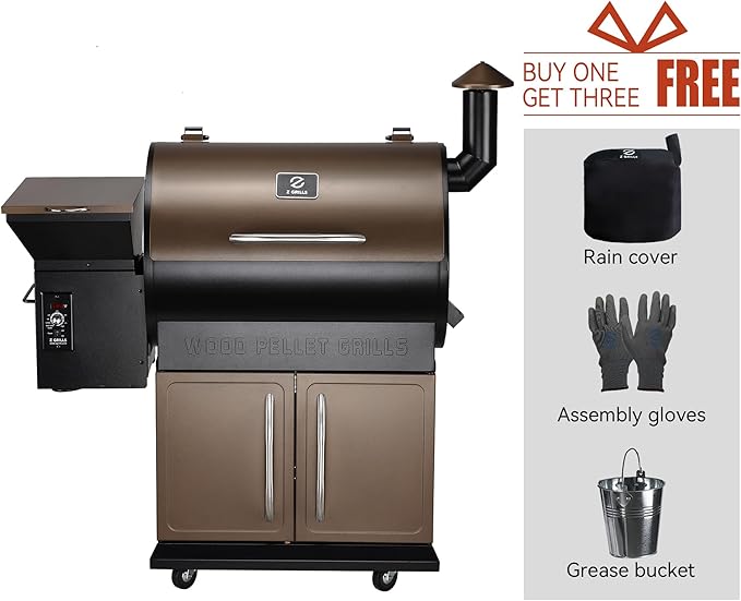 Z GRILLS Wood Pellet Grill Smoker with PID Control Rain Cover 700 sq. in Cooking Area for Outdoor BBQ Smoke Bake and Roast 700D