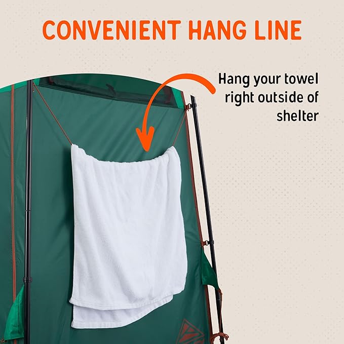 Kelty Discovery H2GO Privacy Shelter Campsite Shower and Changing Shelter Zippered Entry Steel Pole Frame Freestanding