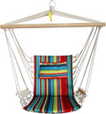 Hammock Chair Hanging Rope Swing *12 Patterns Quality Comfortable and Breathable Fabric - Indoor/Outdoor - Tropical Stripes
