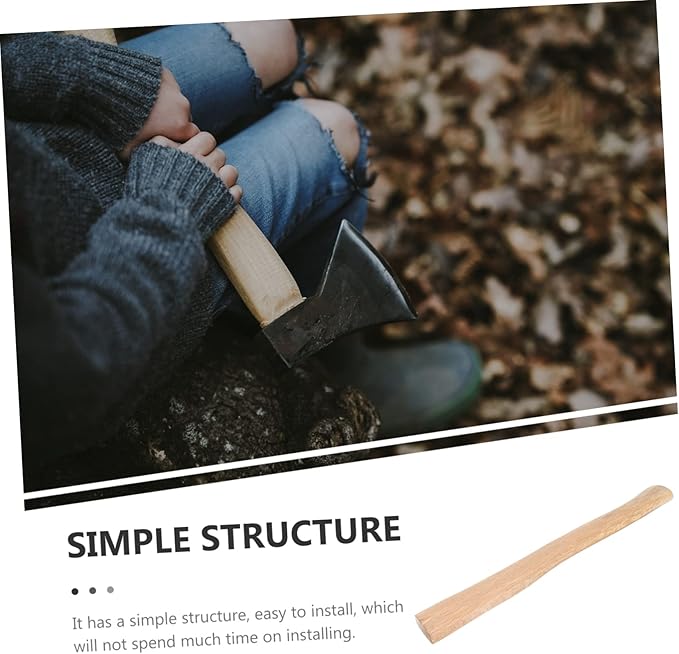 Wooden Axe Handle Replacement Durable Grip for Hatchet Easy to Install Comfortable Ergonomic Design for Outdoor Chopping and Woodworking Tasks