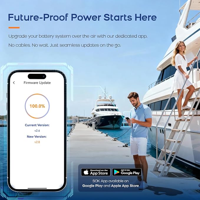 SOK Battery 12V 314Ah LiFePO4 Battery Marine Grade Low-Temp Protection Power Outage Built-in Heater ABS Casing for RV or Solar Marine Boat and Wind Off-grid Applications