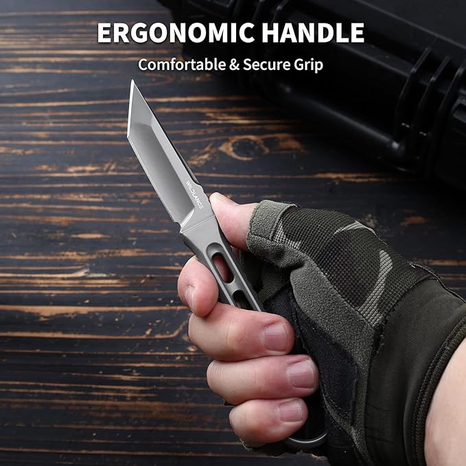 EDC Fixed Blade Knife with Sheath Camping Knife Fixed Blade 2.83 Outdoor Survival Blade Full Tang Hunting Knives for Men Women BS-02