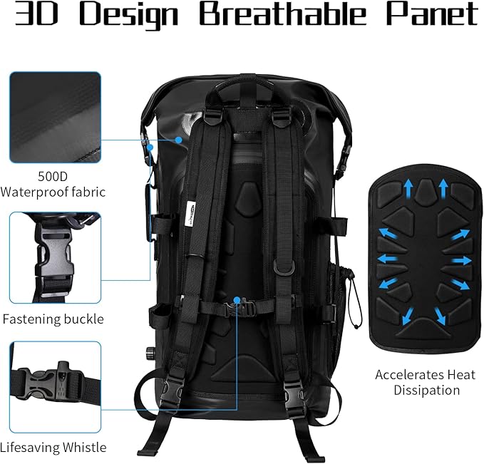 65L Waterproof Duffel Bag and 35L Heavy Duty Waterproof Backpack - Roll-Top Floating Dry Bag Backpack for Kayaking Rafting Boating