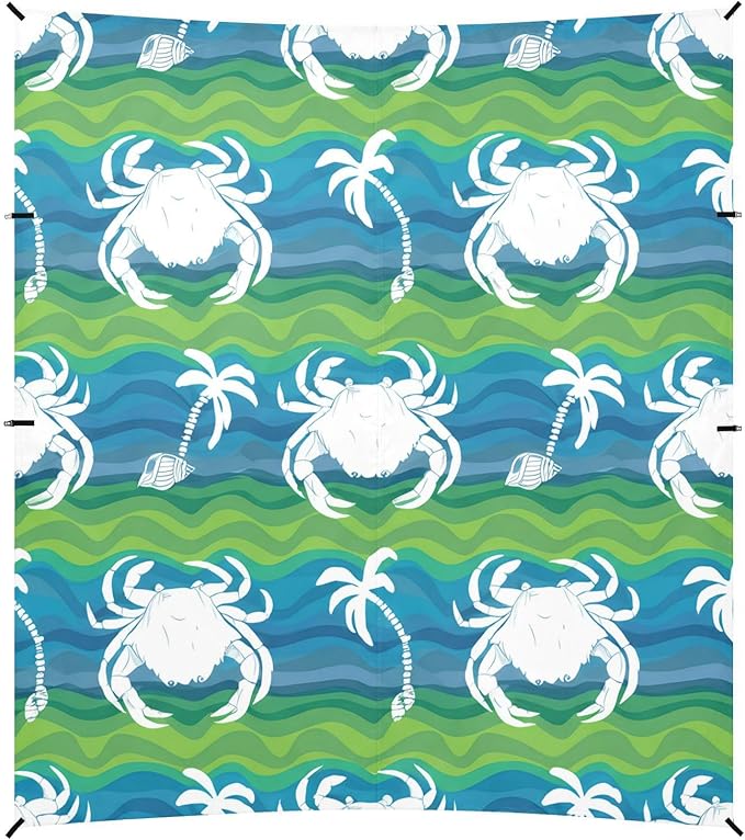 xigua Crabs Beach Tent Sun Shelter with Carrying Bag - Silver Coated Oxford Fabric Beach Canopy for Beach Camping Fishing - Includes Windproof Ropes Sandbags &amp Stakes
