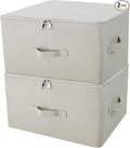 iwill CREATE PRO Collapsible Rigid Storage Bins with Lid Shelves Clothes Storage Cubes Tide Up Your Wardrobe Beige Set of 2
