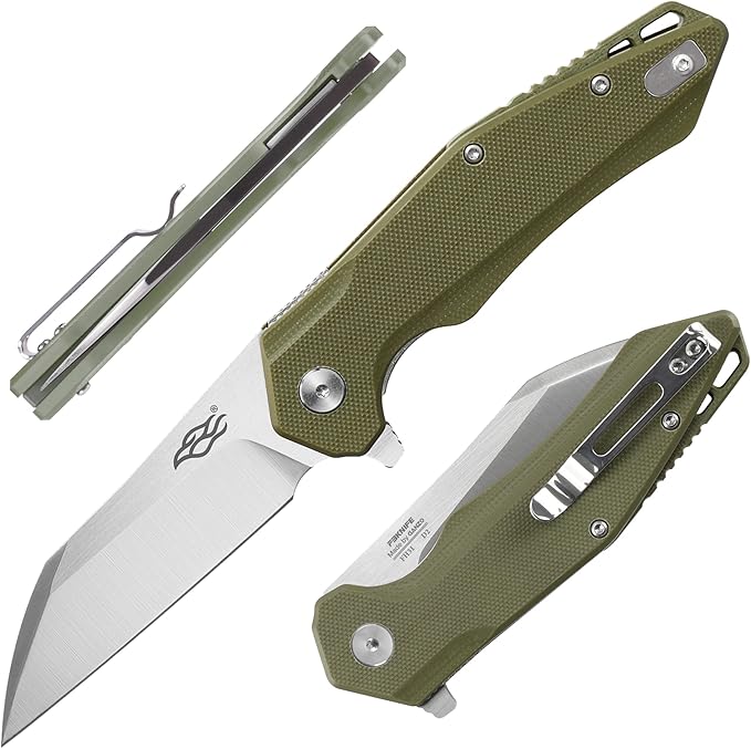 Firebird GANZO FH31 Folding Pocket Knife D2 Steel Wharncliffe Blade Ergonomic G10 Handle with Clip Hunting Fishing Flipper Camping Outdoor EDC Knife