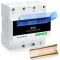 100amp AC110V Automatic Transfer Switch with LED Display 50/60Hz 2P ATS Auto Dual Power Outdoor Changeover Switch for Home GeneratorL1 Priority Din Rail Mount CE Certified Selector Transfer Switches