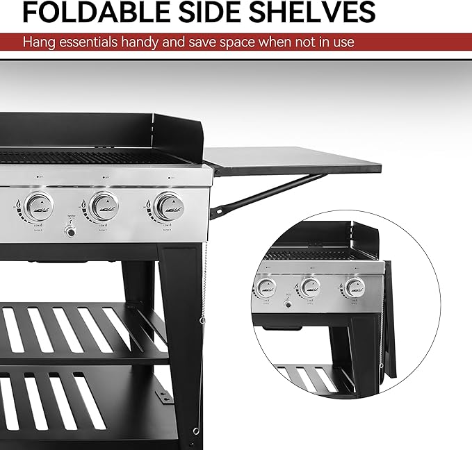 Royal Gourmet 8-Burner Gas Grill 104000 BTU Liquid Propane Grill Independently Controlled Dual Systems Outdoor Party or Backyard BBQ Black