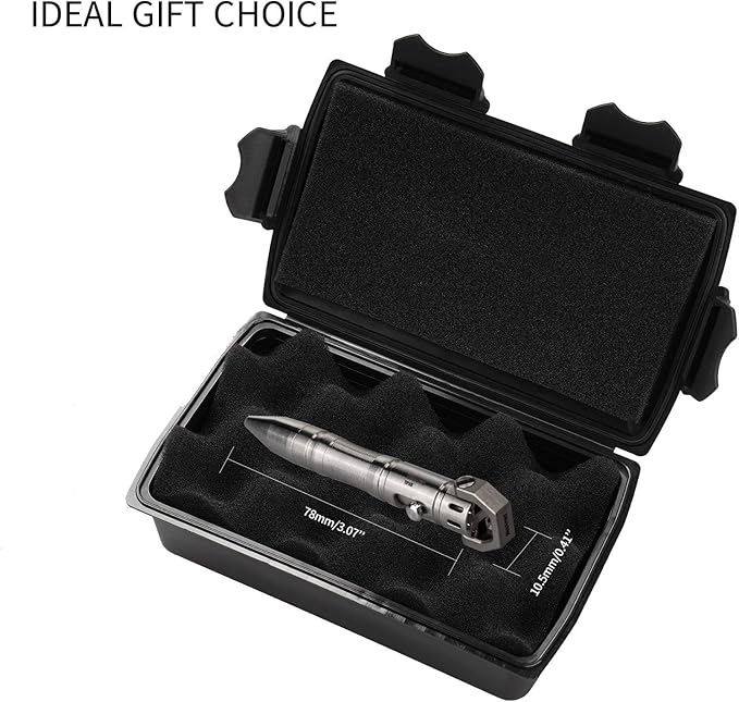 MecArmy TPX8 Mini Bolt Action Tactical Pen Keychain Tactical Pen with 1 D Key Ring for Daily Carry Small EDC Pen with Anti-Slip Grip Replaceable Refill for Work Travel Ideal Gift (Brass)