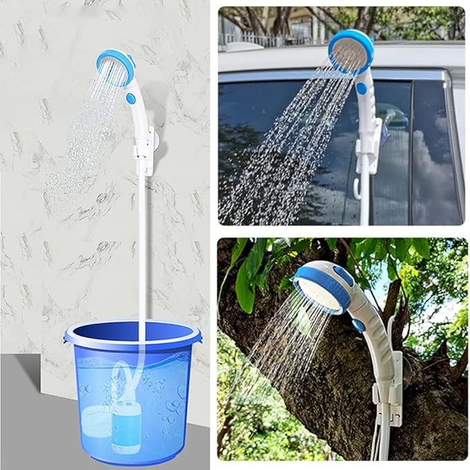 Ejoyous Portable Camping Shower Outdoor Electric Shower with Rechargeable Handheld Showhead Portable Shower for Hiking Pet Cleaning Watering and Beach Washing