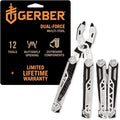Gerber Gear Dual-Force Multitool - Heavy Duty Center Axis Driver Blunt Nose Pliers with Saw Wire Cutters Bit Storage and More - Multi